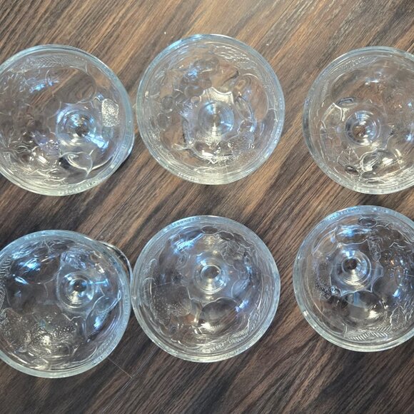 Vintage LUMINARC (France) Set of Six Fruit Pattern Embossed Dessert Cups - Picture 11 of 14